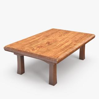 Wooden Low Table Floor 3D