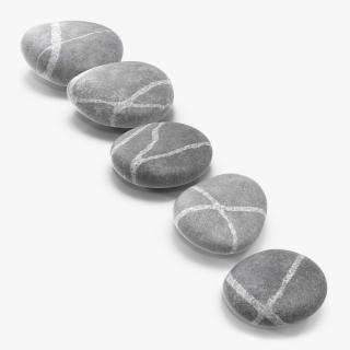 3D model Beach Stones with Quartz Veins