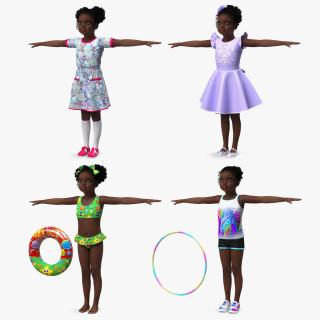 3D model Black Child Girls Collection 2