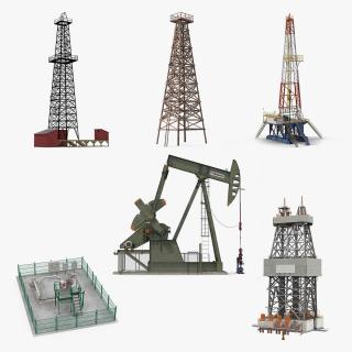 Oil Production Equipment Collection 5 3D