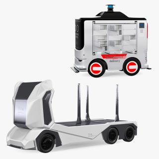 3D model Autonomous Electric Robo Trucks  Rigged Collection