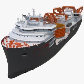 Cable Installation Vessels Black 3D