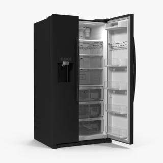 3D model Black Samsung Counter Depth Refrigerator with Ice Maker