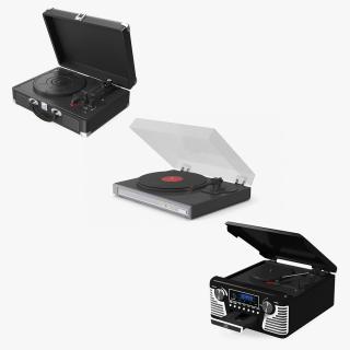 Retro Turntables Collection 3D