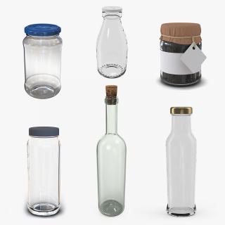 3D Glass Bottles Collection 4