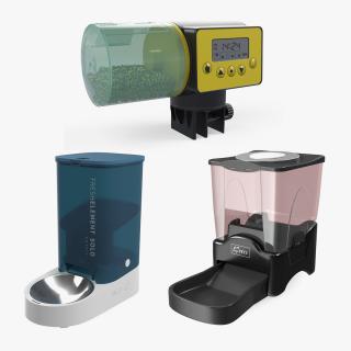 Automatic Pet Feeder Food Dispensers Collection 3D