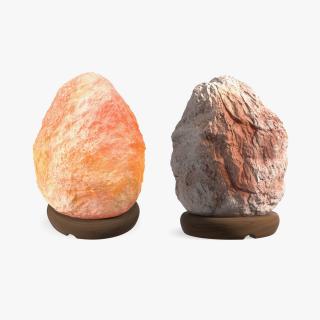 3D Salt Lamps Switched-on and off Collection