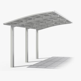 Parking Shed Polycarbonate Roof White 3D