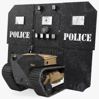 3D Damaged RBS1 SWAT BOT Robotic Ballistic Shield