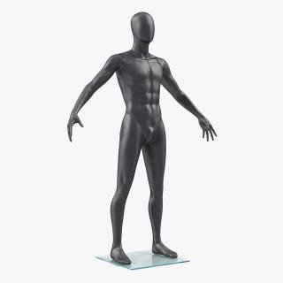 Male Mannequin Dark Grey 3D model