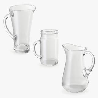 3D Glass Jugs Collection 3 model