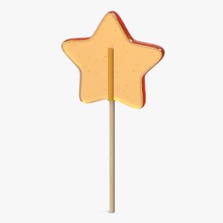 Orange Star Shape Lollipop for 3D Print 3D model