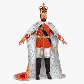 Medieval Monarchs Wearing Robe with Fur 3D model