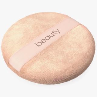 Round Powder Puff with Strap Fur 3D