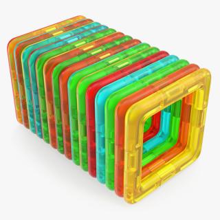 3D Magnetic Designer Toy Rectangles 3D Models Set