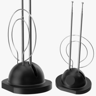 Indoor TV Dual Loop Rabbit Ears Antenna 3D model