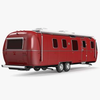 3D Travel Trailer Classic Red Rigged model