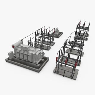 3D Electrical Grid Station model