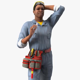 Light Skin Black Man Electrician Rigged 3D model