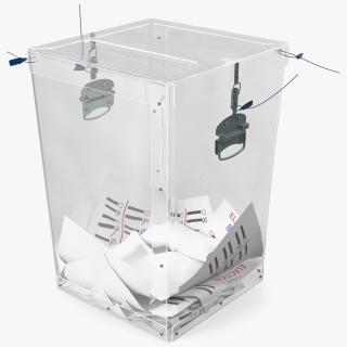 3D Transparent Ballot Box With Paper model