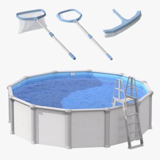 3D Swimming Pool with Pool Skimmers Collection model