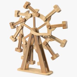 3D Classic Wooden Overbalanced Wheel model