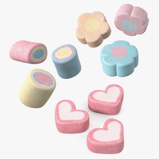 3D model Shaped Marshmallows Collection