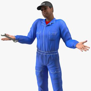 3D model Light Skin Black Auto Mechanic