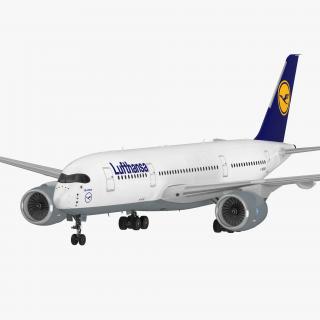 Airbus A350-800 Lufthansa Rigged 3D