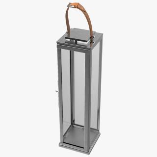 3D model Large Aluminium and Glass Lantern with Handle