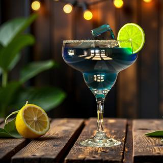 3D Blue Margarita Cocktail model