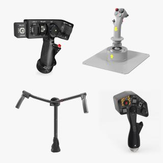 3D model Helicopter Flight Control Sticks Collection 2