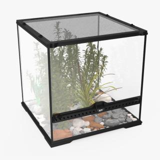 3D Small Cubic Terrarium with Plants model