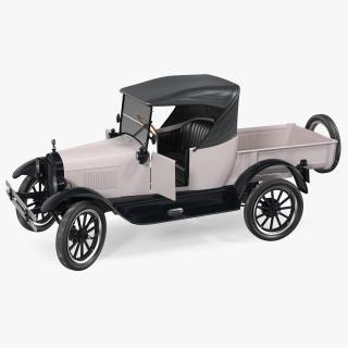 Vintage 20s Roadster Pickup Ford Rigged 3D model