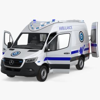 Mercedes Benz Sprinter Ambulance Rigged 3D model
