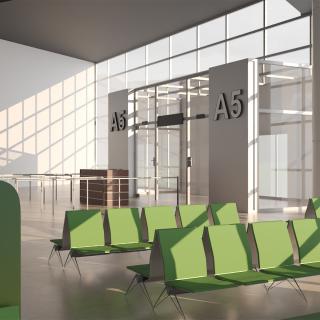 Modern Airport Terminal Interior 3D