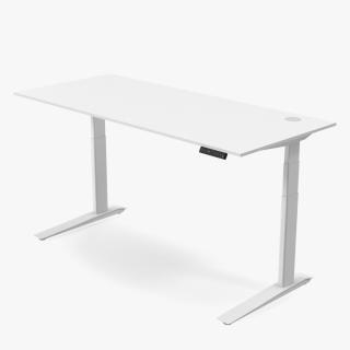 3D White Standing Desk Workstation