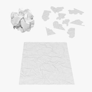 3D model Crumpled Paper Collection