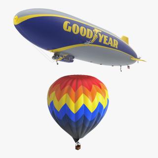 Hot Air Balloon and Blimp Airship Collection 3D model