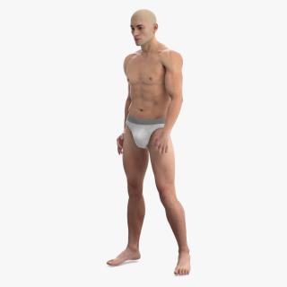 Man Character in Underwear Standing 2 3D