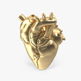 3D Golden Mechanical Heart model