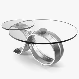 Glass Coffee Table Stainless Steel 3D model