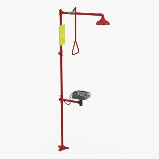 3D model Safety Shower Station Red