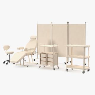 Doctors Office Furniture Set Beige 3D model