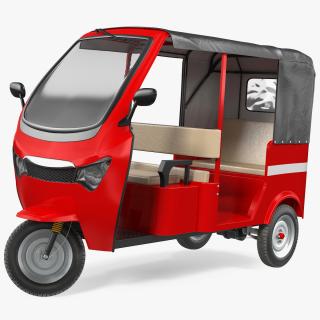 3D Electric Passenger Tricycle Rickshaw Rigged model