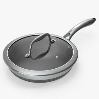 3D HexClad Hybrid Nonstick Pan with Lid 8-inch model