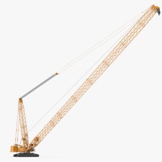 3D Heavy Lifting Crawler Crane Yellow Rigged