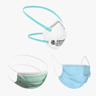 Protection Face Masks Collection 3D