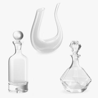 3D Glass Decanters Collection