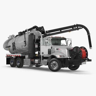 Peterbilt Sewer Cleaner Hydro Excavation Rigged 3D